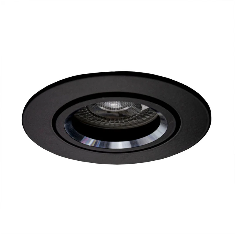 Spotbefestigung Ø73mm | Schwarz | Neigbar | Single | Rund | GU10