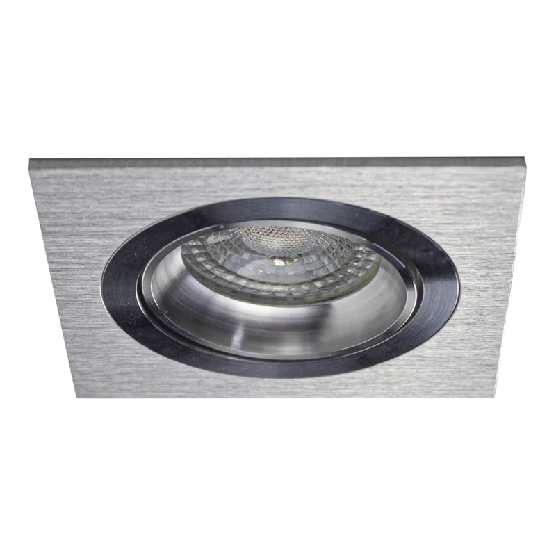 Silberne Spothalterung Ø80mm | Single | Quadratisch | Neigbar
