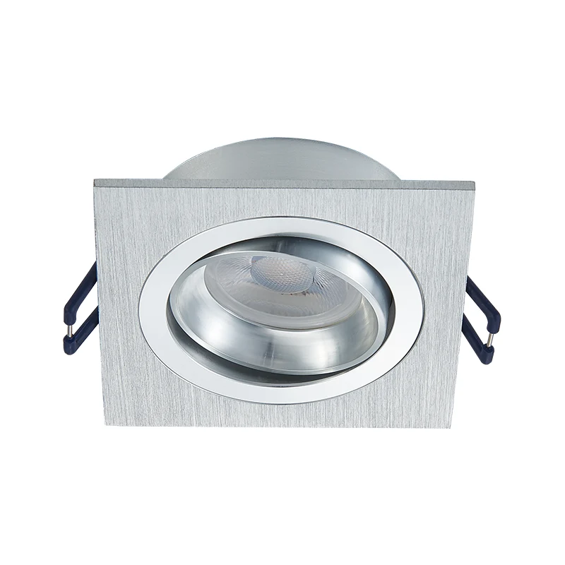 Silberne Spothalterung Ø80mm | Single | Quadratisch | Neigbar