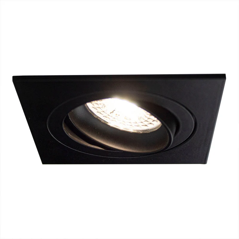 Schwarze Spotleuchte Ø80mm | Single | Quadratisch | Neigbar