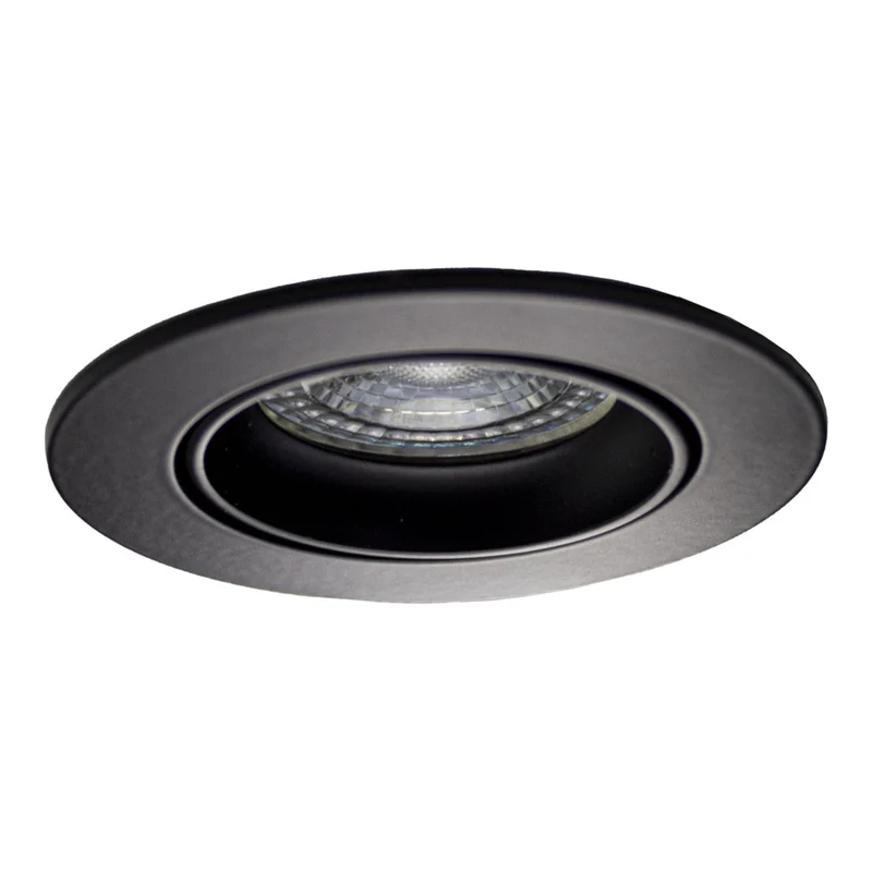 Schwarze Spotleuchte Ø73mm | Vertieft | Neigbar | Single | runden