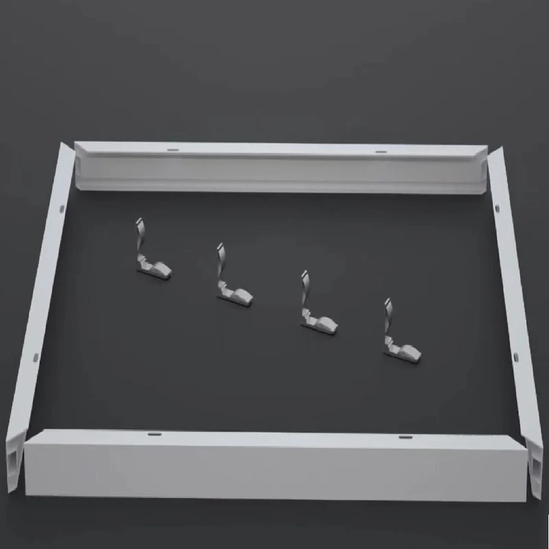 Aufputzrahmen | Klicksystem für LED-Panel mit Hintergrundbeleuchtung | 595x595mm | Weiß
