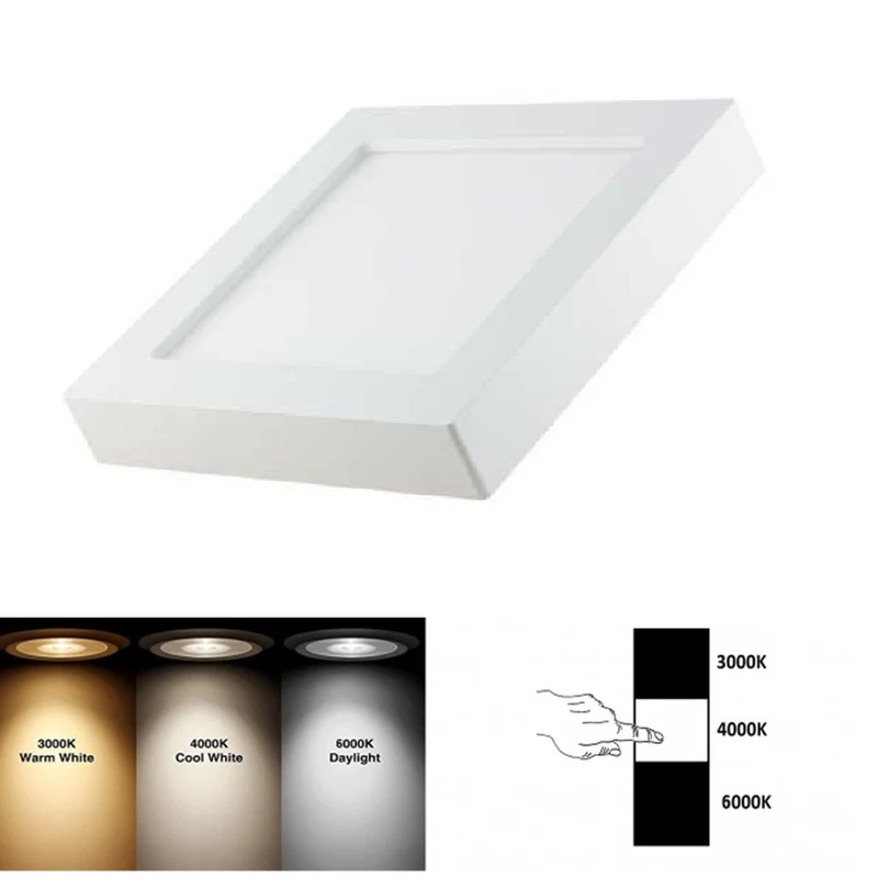 LED Aufbau-Downlight quadratisch | 18W | 227x227mm | CCT – 3 Lichtfarben
