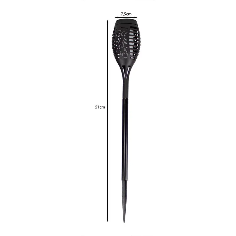 Solar-LED-Gartenfackel | 50cm | 2200K – Extra warmes Weiß