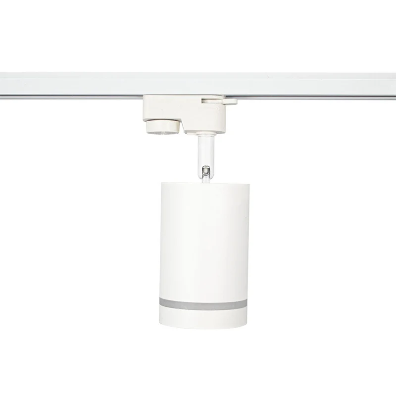 LED 1-Phasen-Schienenstrahler mit GU10-Fassung | Weiß mit Ring