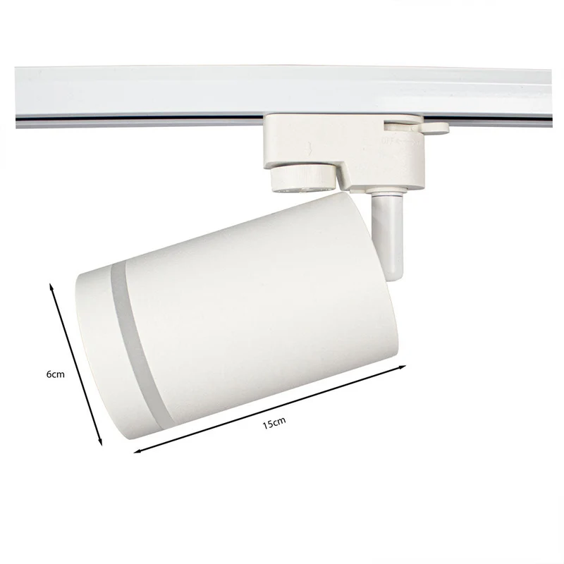 LED 1-Phasen-Schienenstrahler mit GU10-Fassung | Weiß mit Ring
