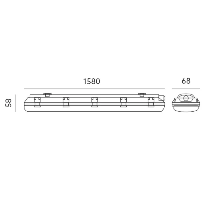 LED-Leuchtstofflampe 150 cm wasserdicht IP65 | Single | Eco-Serie