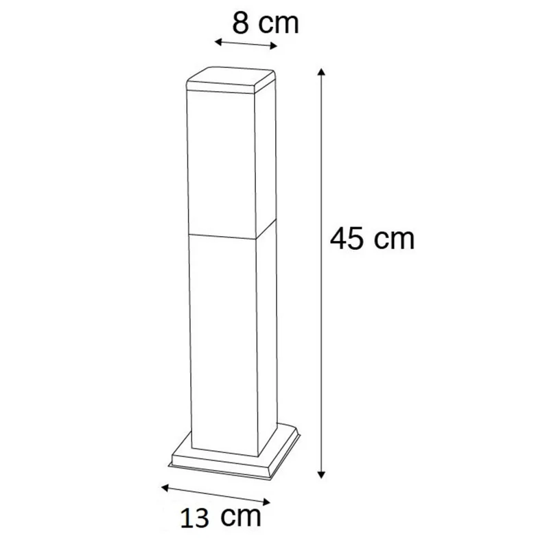 Moderne stehende Außenleuchte schwarz 45 cm IP44 | Havanna
