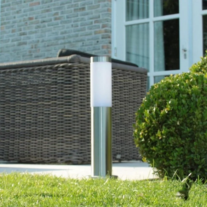 Kreta | 45cm - Stehende Außenleuchte silber rund IP44