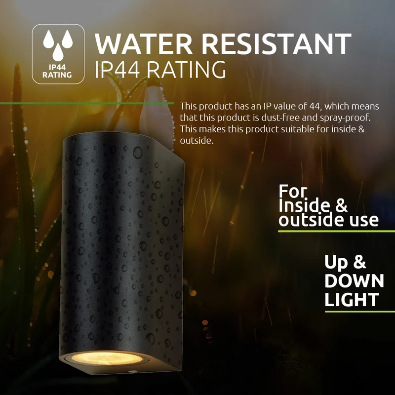 LED-Außenstrahler | Santa Barbara | IP44 | 2x GU10 | Schwarz
