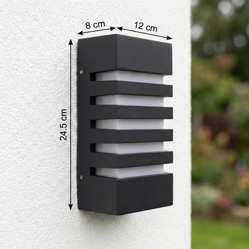 LED-Außenleuchte - E27-Fassung - IP54 - Schwarz | Novi