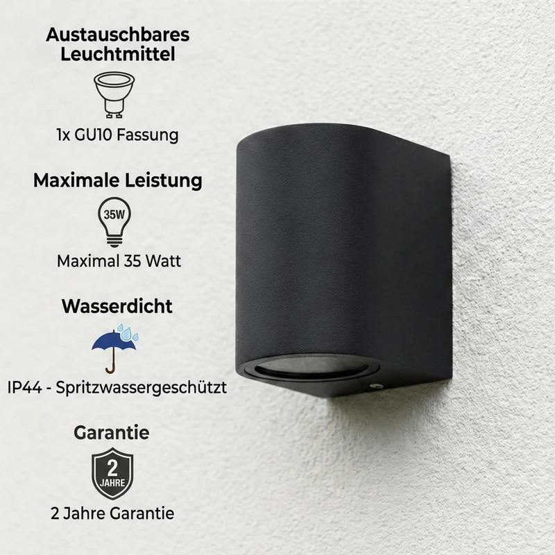 LED-Außenstrahler GU10 | Sacramento | IP44