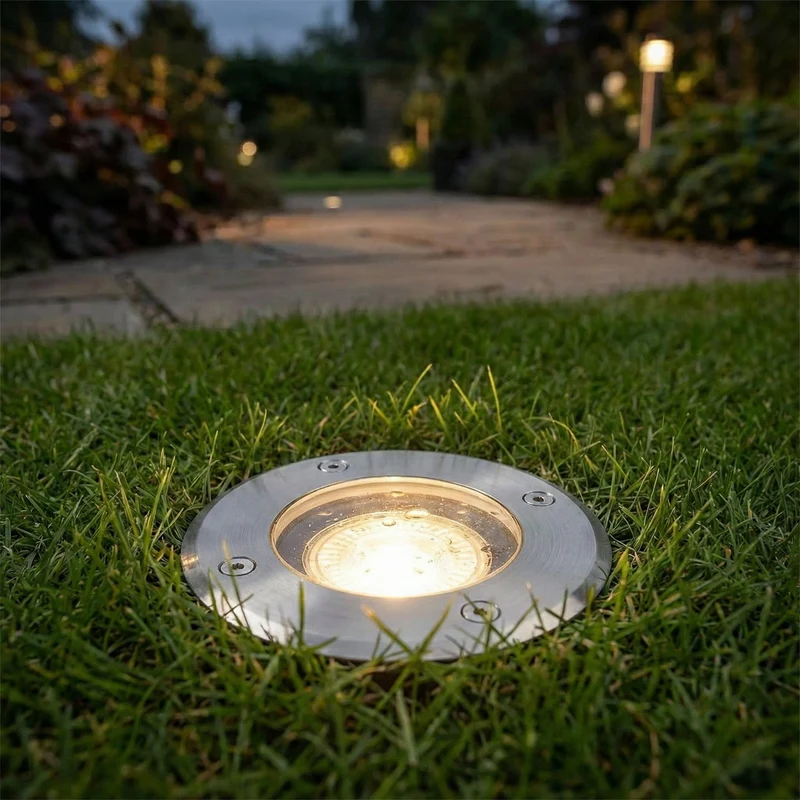 LED Bodenstrahler GU10 rund | Rhodos | Edelstahl | IP66