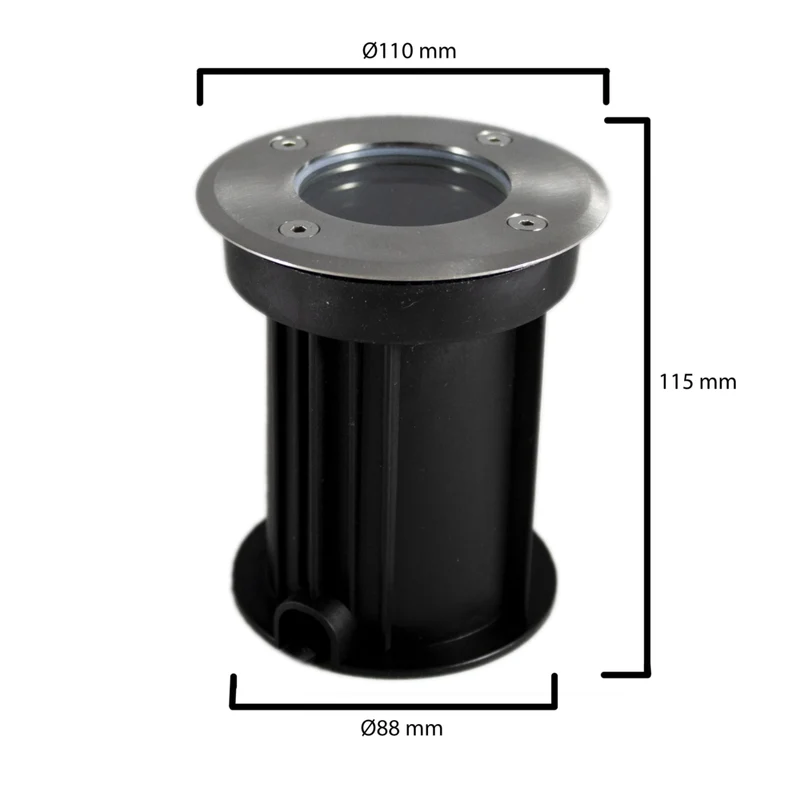 LED Bodenstrahler GU10 rund | Rhodos | Edelstahl | IP66