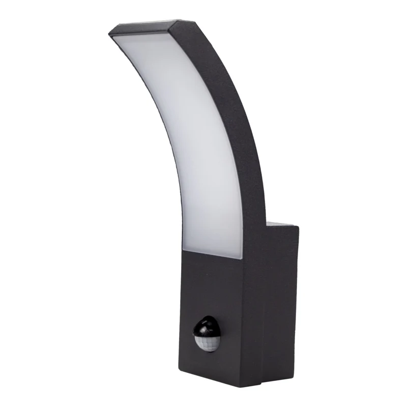 LED-Wandleuchte mit Sensor | 9W | Kurve | IP54 | 4000K – Naturweiß