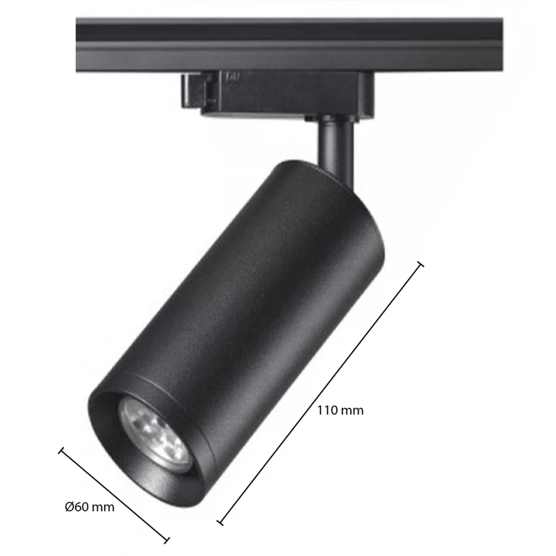 LED-Schienenspot für GU10-Spot | 3-phasig | Schwarz