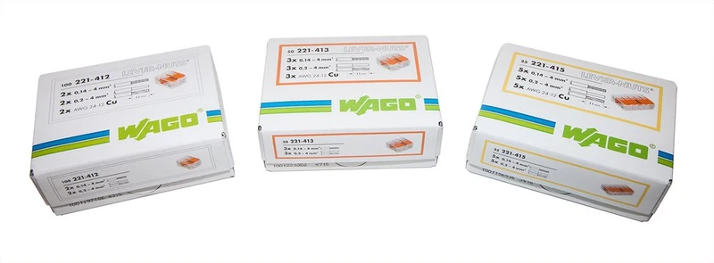221-413 WAGO Verbindungsklemme / Schweißklemme - 3-fach 0,2mm bis 4mm | Pro 50 Stück