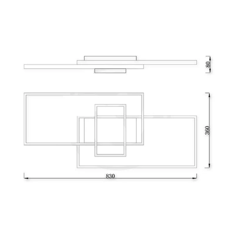 Moderne LED-Deckenleuchte | quadratisch | Dimmbar | 90 Watt | CCT - 3000 - 6500K