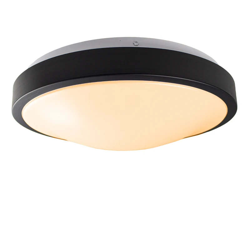 LED-Deckenleuchte | 2 x E27-Fassung | Dimmbar | Rund | Schwarz