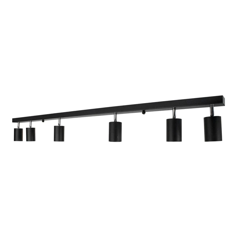 Moderner Deckenstrahler 6-fach | Bau | schwarz | 6 x GU10 Fassung