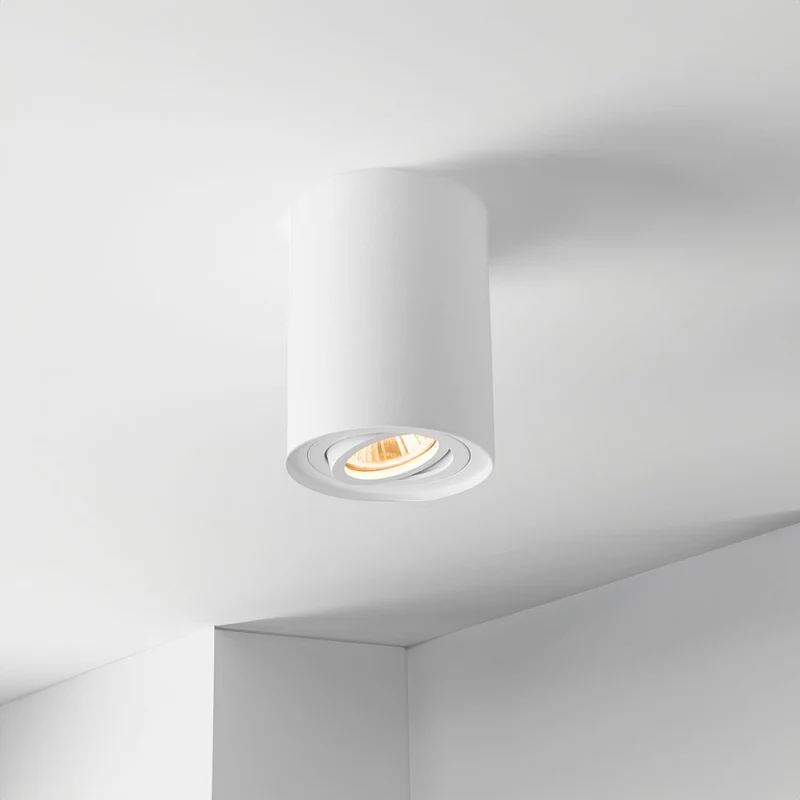 Aufbaustrahler weiß | 85 x 115 mm | Neigbar | Rund | GU10-Fassung