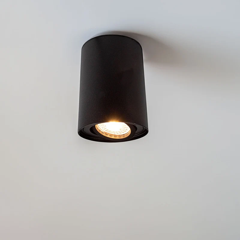 Aufbauspotleuchte schwarz | 85 x 115 mm | Neigbar | Rund | GU10-Fassung