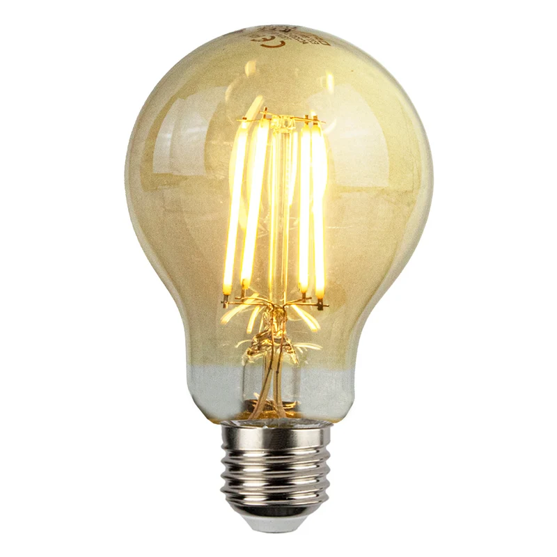 LED-Filament-Bernsteinlampe 8W A60 E27 Dimmbar - 2500K | Warmweiß