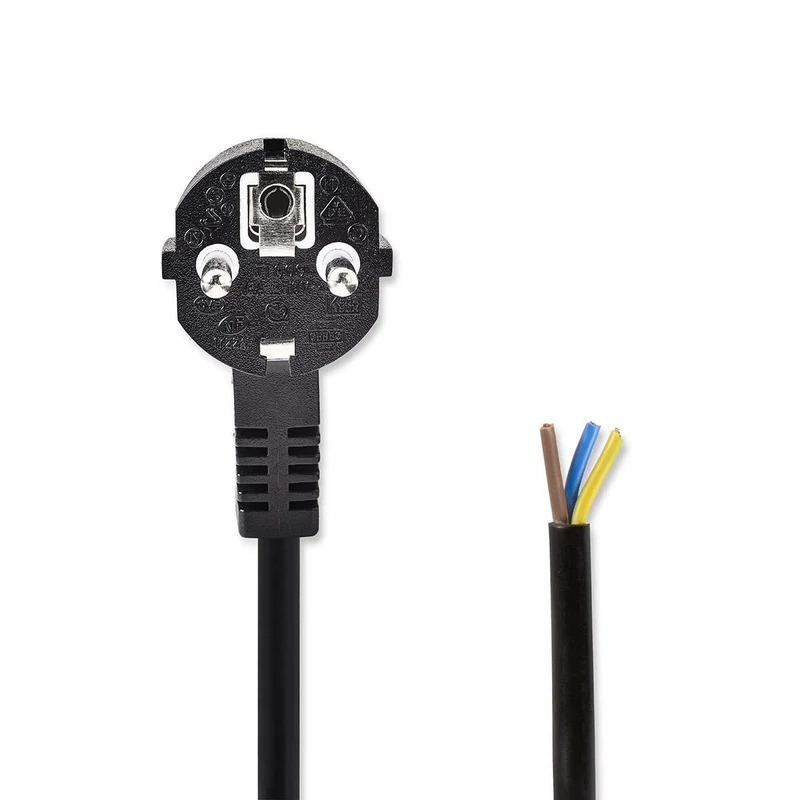 3 Meter Stromkabel | 3 Kerne | inkl. Stecker | Schwarz