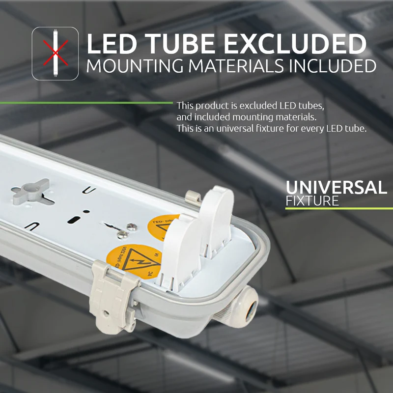 LED-Leuchtstofflampe | 120cm | IP65 wasserdicht | Für Doppel-LED-Leuchtstoffröhren | High serie