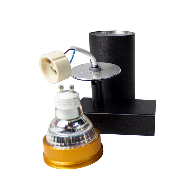 Moderner Deckenspot drei Doppelzimmer | Bau | schwarz/gold | 3x GU10 Fassung