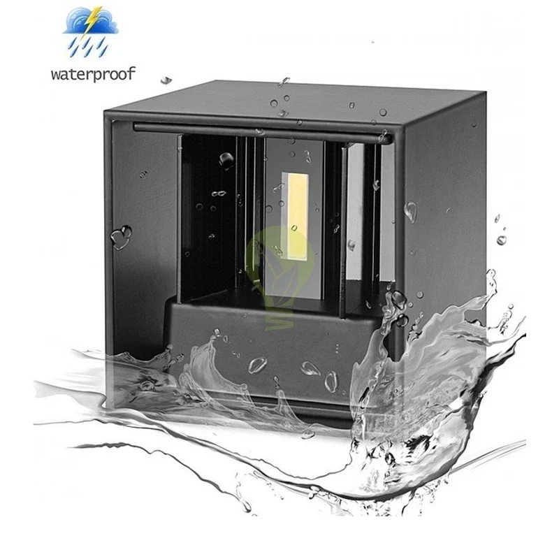 LED-Würfel-Wandleuchte 6W | Vom Dimmen zum Warmen | IP65 | Schwarz | 2000–3000 K