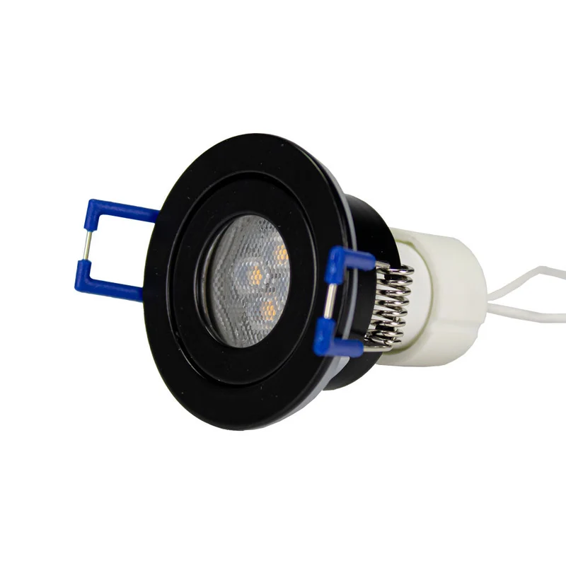 Schwarzer Mini-Badezimmer-Einbaustrahler | Ø42mm | Wasserbeständig | Single | runden