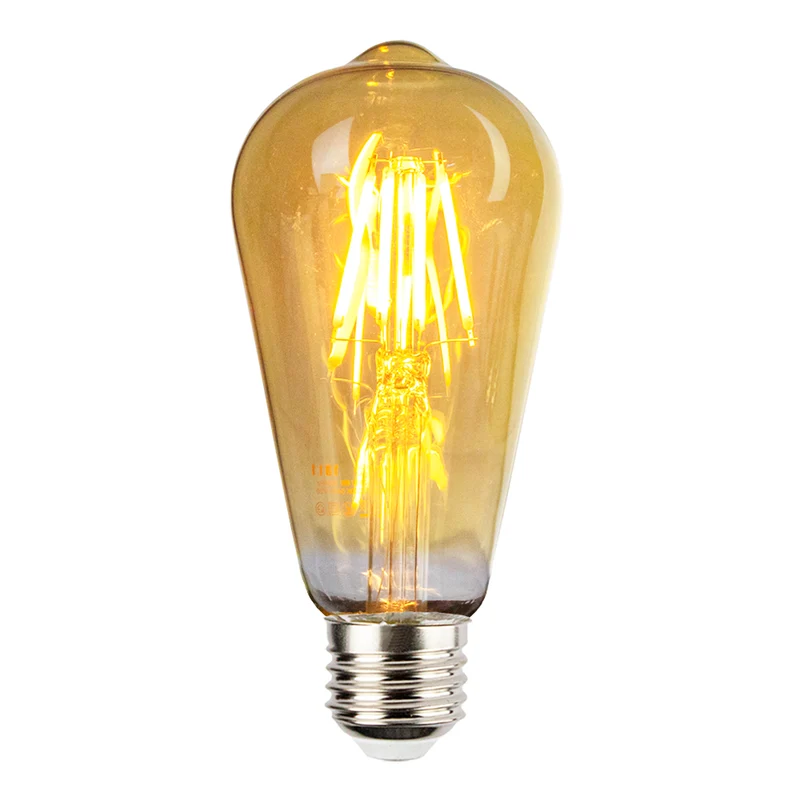 LED-Glühlampe bernsteinfarben | 64mm | 6 Watt | 2200K – Extra warm