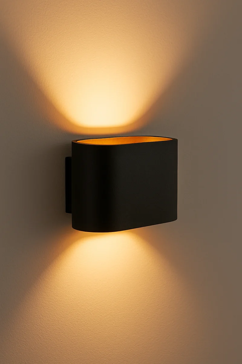 HighLight | Wandleuchte | schwarz und gold | Oval | G9-Fassung