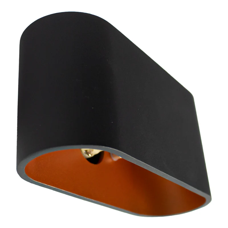 HighLight | Wandleuchte | schwarz und gold | Oval | G9-Fassung