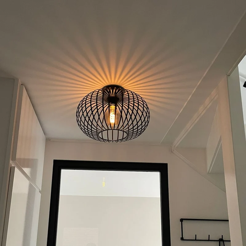 Highlight – Industrielle Deckenleuchte – E27-Fassung – 50 cm – Bolato – Schwarz