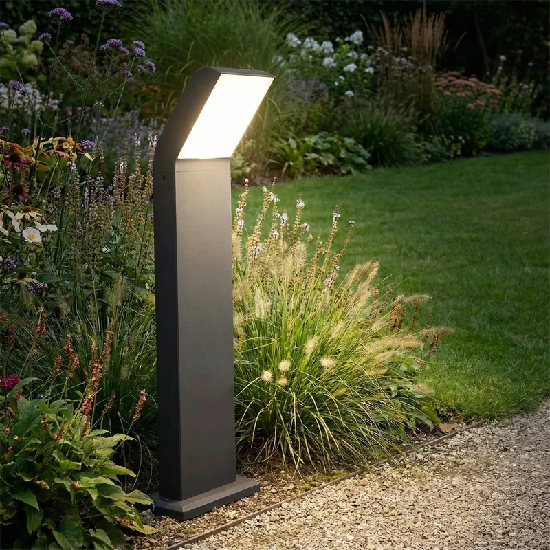 Schwarze LED-Stehleuchte für den Außenbereich 12W IP54 | 80cm | Karlc