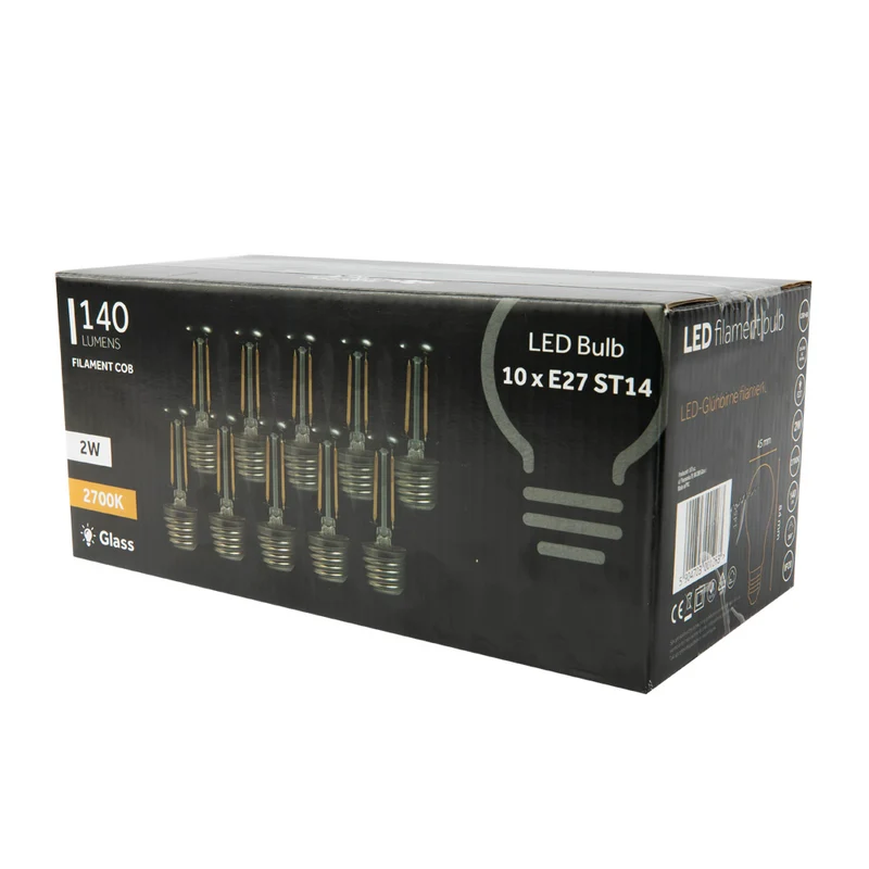 LED-Glühlampe | 2W | E27 | 2700K - Warmweiß | 10 Stück