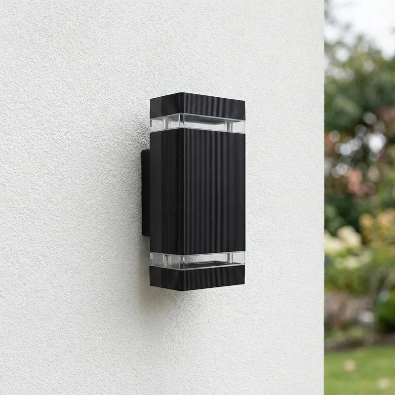 LED-Außenwandleuchte | 2x GU10 | Schwarz | IP54 | Dimmbar