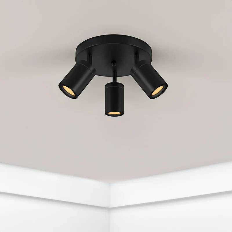 Badezimmer-Deckenstrahler | Rund | schwarz | IP44 | GU10-Fassung