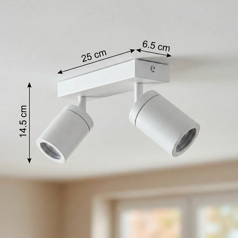 Badezimmer-Deckenstrahler | doppelt | Weiß | IP44 | GU10-Fassung