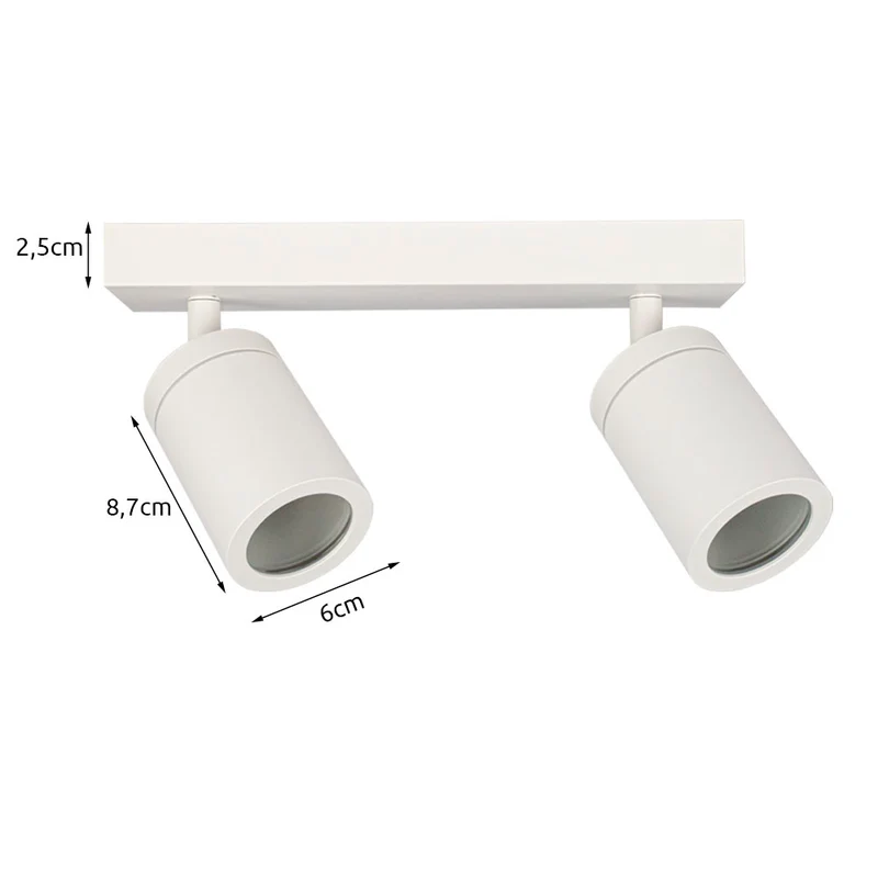 Badezimmer-Deckenstrahler | doppelt | Weiß | IP44 | GU10-Fassung