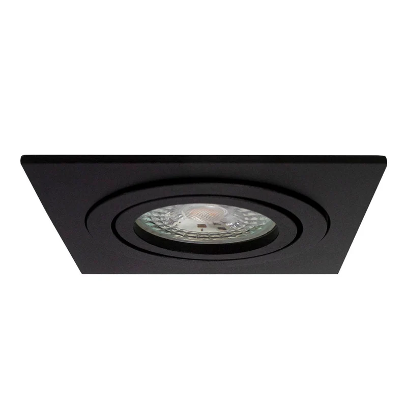 LED-Spot-Leuchte | Neigbar | Ø80mm | Quadratisch | Schwarz