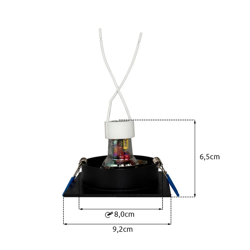 LED-Spot-Leuchte | Neigbar | Ø80mm | Quadratisch | Schwarz