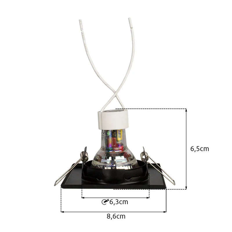 LED-Spot-Leuchte | Neigbar | Ø63mm | Quadratisch | Schwarz