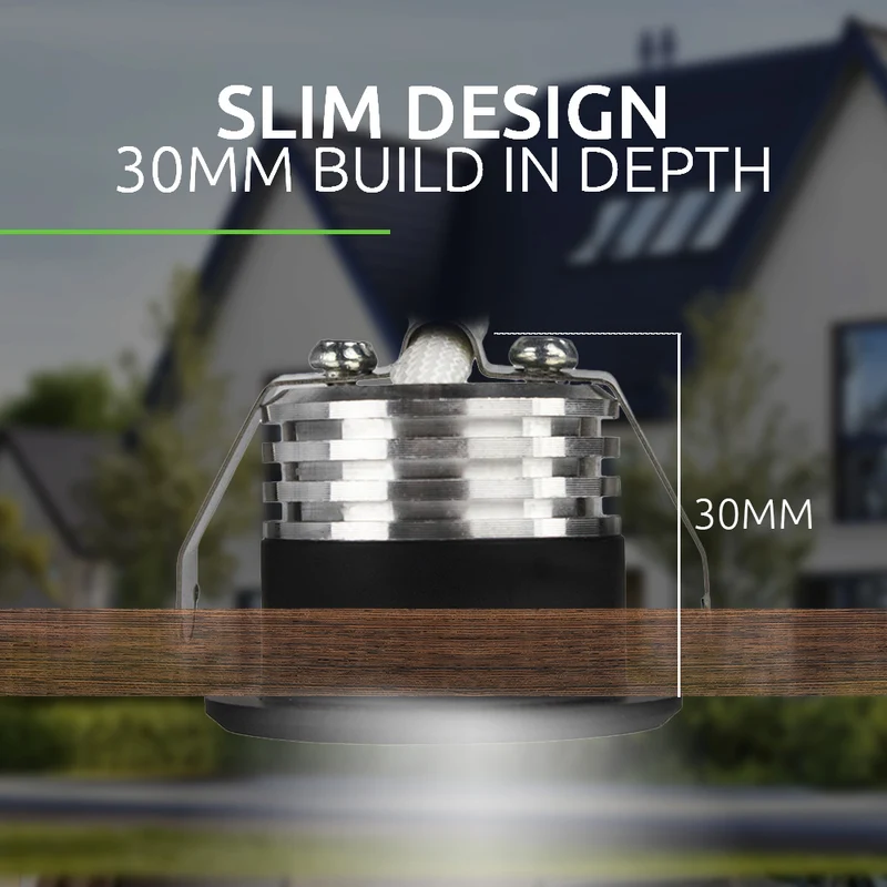 LED-Veranda-Einbaustrahler | Mini | Ø31mm | 1,5W | Dimmbar – Schwarz