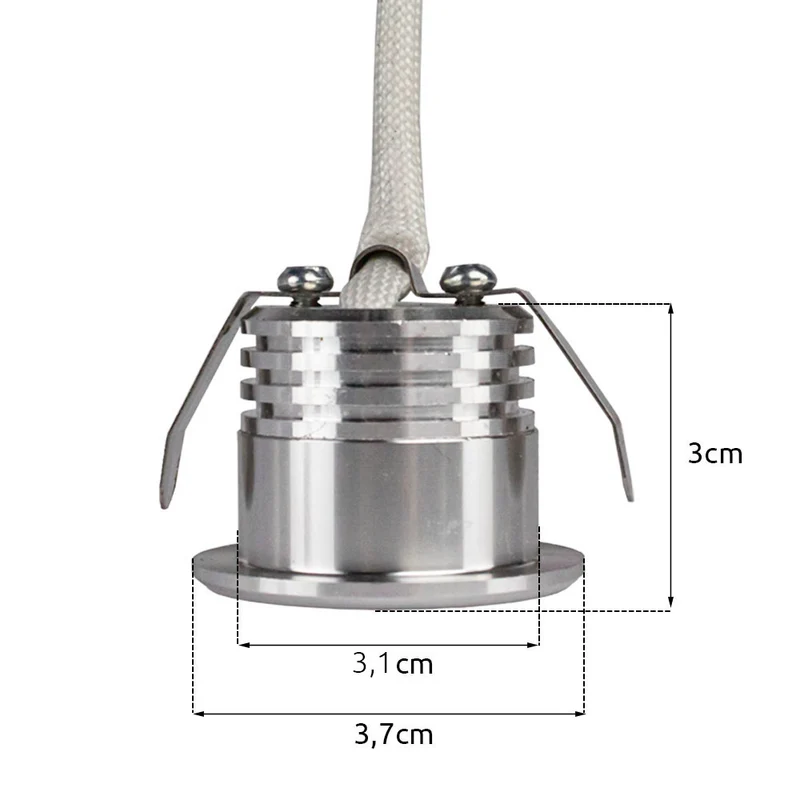 LED-Veranda-Einbaustrahler | Mini | Ø31mm | 1,5W | Dimmbar – Silber