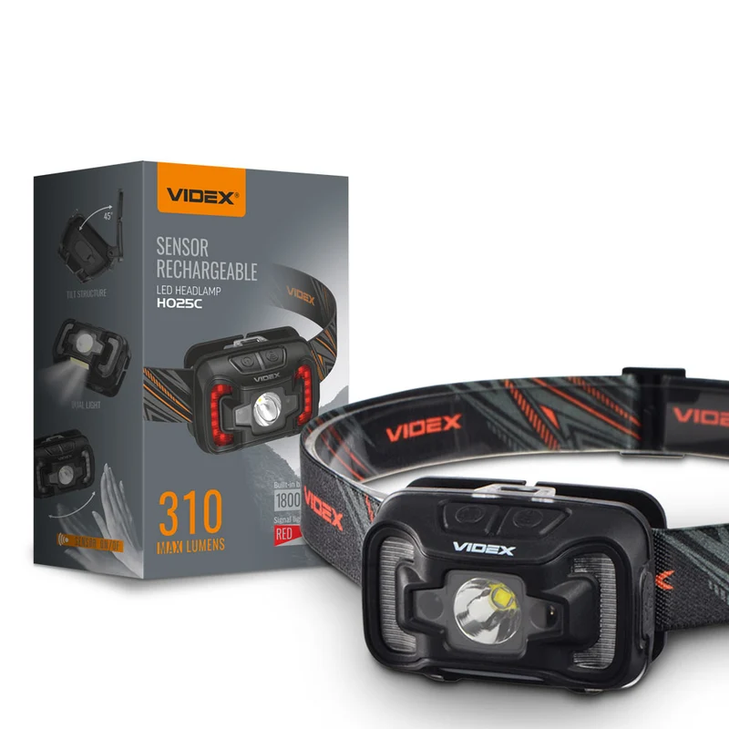 LED-Stirnlampe 5 Watt | IP65 | Wiederaufladbar | 310 Lumen | Sensor | 5000K – Tageslicht