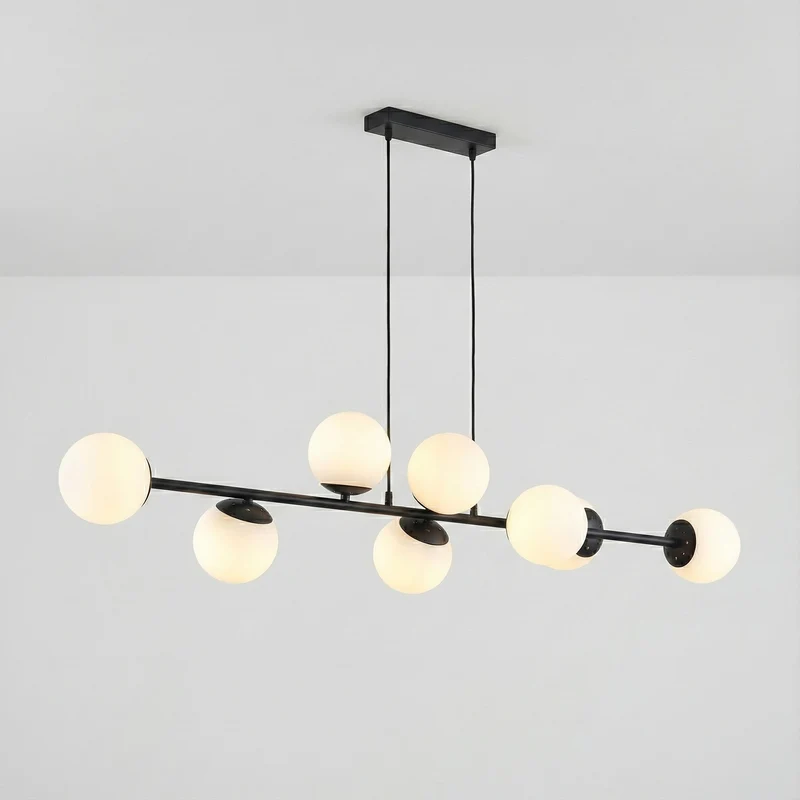 Hängelampenbirnen | Bali | 120cm | 8-flammig | Schwarz