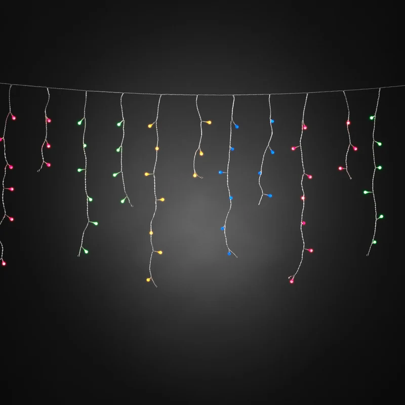 Konstsmide LED-Eisregen Lichtervorhang, 200 bunte Dioden
